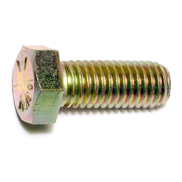 Midwest Fastener Grade 8, 1/2"-13 Hex Head Cap Screw, Zinc Yellow Steel, 1-1/4 in L, 25 PK 00722